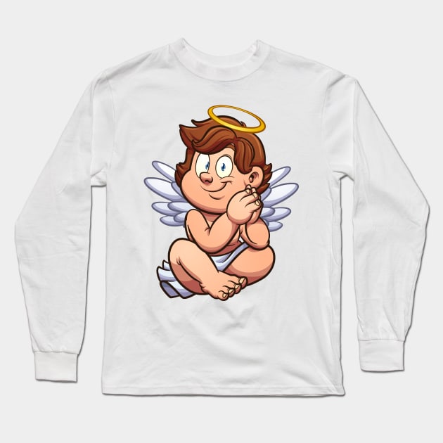Sitting angel Long Sleeve T-Shirt by memoangeles